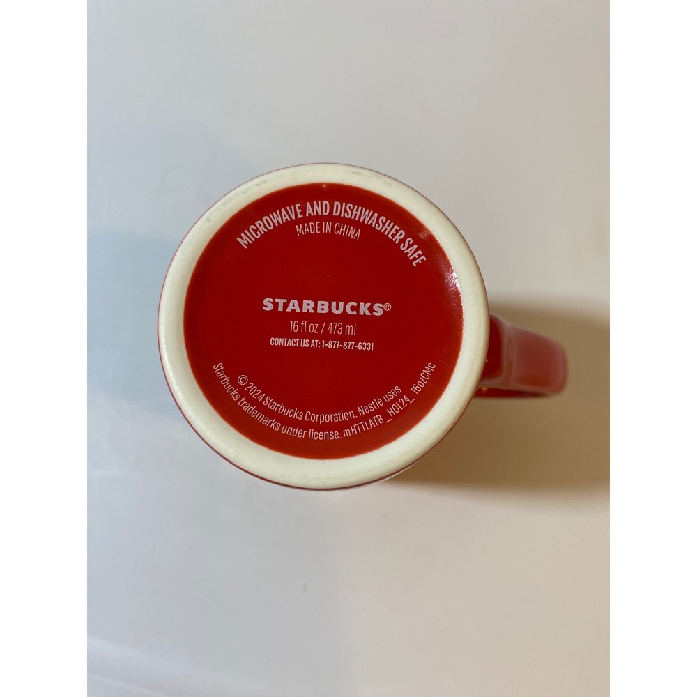 Starbucks Red and Pink Ceramic Coffee Mug 16oz Siren Logo 2024 Holiday mHTTLATB - Picture 6 of 8